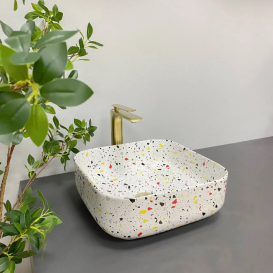 Раковина для ванной VBI ALGHERO S 37,5x37,5 см керамика узор глянцевый VBI-013302