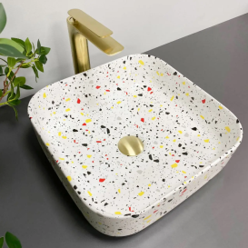 Раковина для ванной VBI ALGHERO S 37,5x37,5 см керамика узор глянцевый VBI-013302