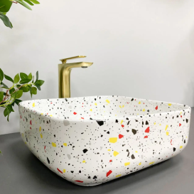 Раковина для ванной VBI ALGHERO S 37,5x37,5 см керамика узор глянцевый VBI-013302