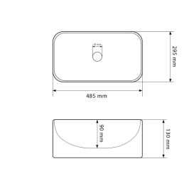Раковина для ванної кімнати VBI ALIANO 48,5x29,5 см кераміка білий VBI-012602