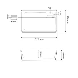Раковина для ванної VBI ALTAMURA 52x38 см накладна на пральну машинку кераміка білий VBI-016000