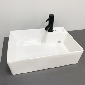 Раковина для ванної VBI ALTAMURA M 59,5x35 см накладна на пральну машинку кераміка білий VBI-016001