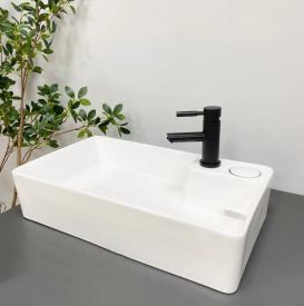 Раковина для ванної VBI ALTAMURA M 59,5x35 см накладна на пральну машинку кераміка білий VBI-016001