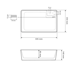 Раковина для ванної VBI ALTAMURA M 59,5x35 см накладна на пральну машинку кераміка білий VBI-016001