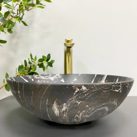 Раковина для ванної кімнати VBI AMALFI 39x39 см кераміка чорний онікс матовий VBI-013403