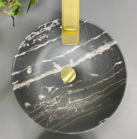 Раковина для ванної кімнати VBI AMALFI 39x39 см кераміка чорний онікс матовий VBI-013403