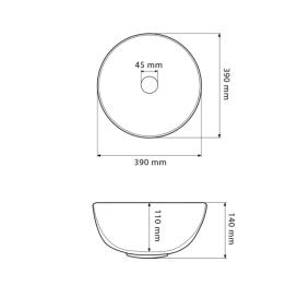Раковина для ванної кімнати VBI AMALFI 39x39 см кераміка чорний онікс матовий VBI-013403