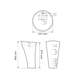 Раковина для ванної кімнати VBI ANDORA 42,5x42,5 см підлогова кераміка білий VBI-019011