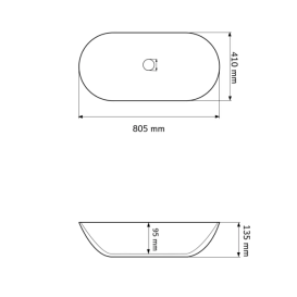 Раковина для ванної кімнати VBI Andria 80,5x41 см кераміка мрамор VBI-011702