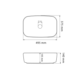 Раковина для ванной VBI AOSTA 49,5x37,5 см керамика дымчатый синий VBI-013702