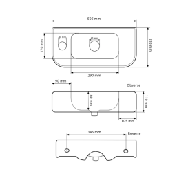 Раковина для ванної кімнати VBI APRILIA L 50,5x22 см кераміка білий VBI-015608