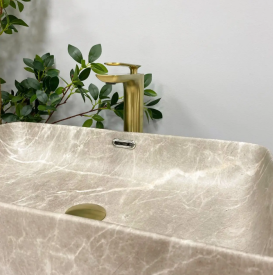 Раковина для ванної кімнати VBI ARABBA M 56x34,5 см кераміка бежевий камінь матовий VBI-013504