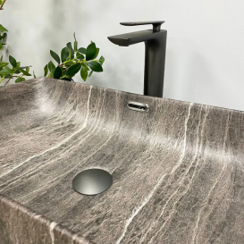 Раковина для ванної кімнати VBI ARABBA M 56x34,5 см кераміка коричневий камінь матовий VBI-013503