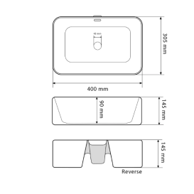 Раковина для ванної кімнати VBI ARABBA S 40x30,5 см кераміка білий VBI-013500