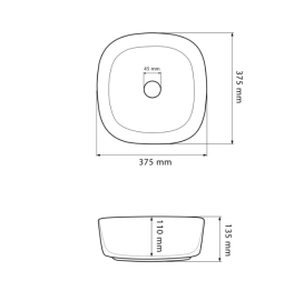 Раковина для ванной VBI Arezzo 37,5x37,5 см керамика коричневый VBI-013204