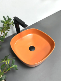 Раковина для ванной VBI Arezzo 37,5x37,5 см керамика коричневый VBI-013204