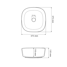 Раковина для ванной VBI AREZZO 37,5x37,5 см керамика дерево матовое VBI-013205