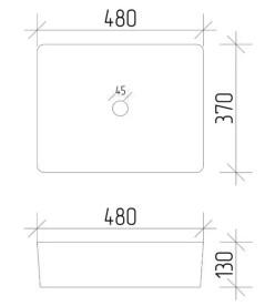 Раковина для ванної VBI Asti M 48х37 см кераміка чорний онікс VBI-013006