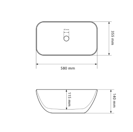 Раковина для ванної кімнати VBI AVEZZANO 58x35,5 см кераміка білий матовий VBI-014400