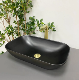 Раковина для ванної кімнати VBI AVEZZANO 58x35,5 см кераміка чорний матовий VBI-014401