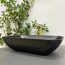 Раковина для ванної кімнати VBI AVEZZANO 58x35,5 см кераміка чорний матовий VBI-014401