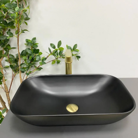 Раковина для ванної кімнати VBI AVEZZANO 58x35,5 см кераміка чорний матовий VBI-014401
