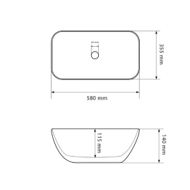 Раковина для ванної кімнати VBI AVEZZANO 58x35,5 см кераміка чорний матовий VBI-014401
