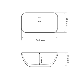 Раковина для ванной VBI AVEZZANO 58x35,5 см керамика серый матовый VBI-014402