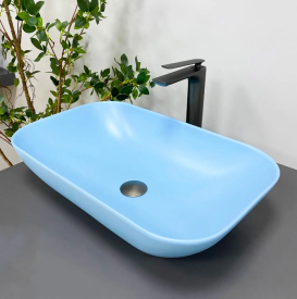 Раковина для ванной VBI AVEZZANO 58x35,5 см керамика голубой матовый VBI-014403