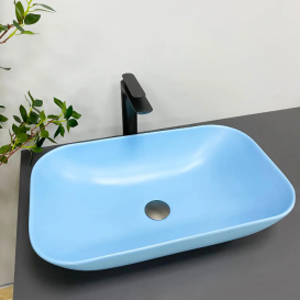 Раковина для ванной VBI AVEZZANO 58x35,5 см керамика голубой матовый VBI-014403
