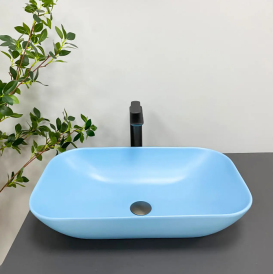 Раковина для ванной VBI AVEZZANO 58x35,5 см керамика голубой матовый VBI-014403