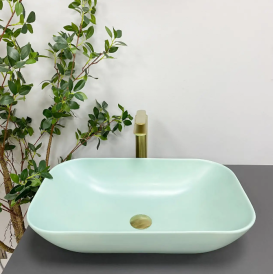 Раковина для ванної кімнати VBI AVEZZANO 58x35,5 см кераміка зелений матовий VBI-014404