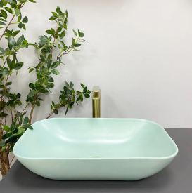 Раковина для ванної кімнати VBI AVEZZANO 58x35,5 см кераміка зелений матовий VBI-014404