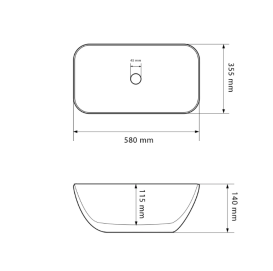 Раковина для ванної кімнати VBI AVEZZANO 58x35,5 см кераміка зелений матовий VBI-014404