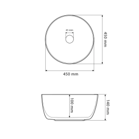 Раковина для ванної кімнати VBI BARI 45x45 см кераміка сірий камінь матовий VBI-011603