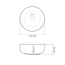 Раковина для ванної кімнати VBI BARI S 41x41 см кераміка білий з золотом VBI-011605
