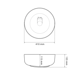 Раковина для ванної кімнати VBI BARI S MARMO GLOSSY 41x41 см кераміка мармур VBI-011604