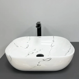 Раковина для ванної кімнати VBI BERGAMO MARMO GLOSSY 50,5x39 см кераміка мармур VBI-012501