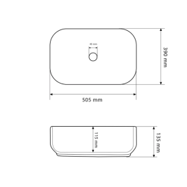 Раковина для ванної кімнати VBI BERGAMO MARMO GLOSSY 50,5x39 см кераміка мармур VBI-012501