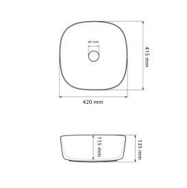 Раковина для ванной VBI BERGAMO S MARMO GLOSSY 42x41,5 см керамика мрамор VBI-012502
