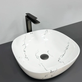 Раковина для ванной VBI BERGAMO S MARMO GLOSSY 42x41,5 см керамика мрамор VBI-012502