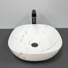Раковина для ванной VBI BERGAMO S MARMO GLOSSY 42x41,5 см керамика мрамор VBI-012502