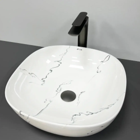 Раковина для ванной VBI BERGAMO S MARMO GLOSSY 42x41,5 см керамика мрамор VBI-012502