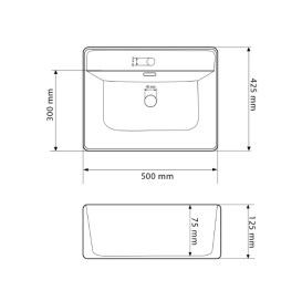 Раковина для ванної кімнати VBI BITONTO 50x42,5 см кераміка білий VBI-015700