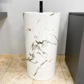 Раковина для ванной VBI BOLONIA CARRARA 47x46,5 см керамика мрамор VBI-019013