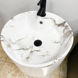 Раковина для ванной VBI BOLONIA CARRARA 47x46,5 см керамика мрамор VBI-019013