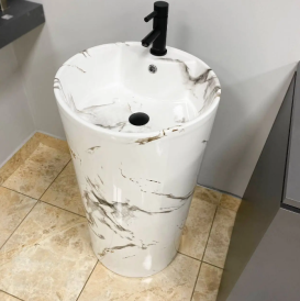 Раковина для ванной VBI BOLONIA CARRARA 47x46,5 см керамика мрамор VBI-019013