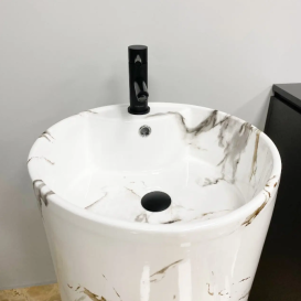 Раковина для ванной VBI BOLONIA CARRARA 47x46,5 см керамика мрамор VBI-019013