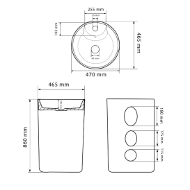 Раковина для ванной VBI BOLONIA CARRARA 47x46,5 см керамика мрамор VBI-019013