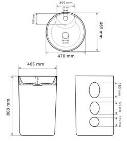 Раковина для ванної VBI Bolonia для підлоги 47х46,5 см кераміка чорний мармур VBI-019026
